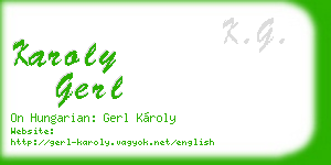 karoly gerl business card